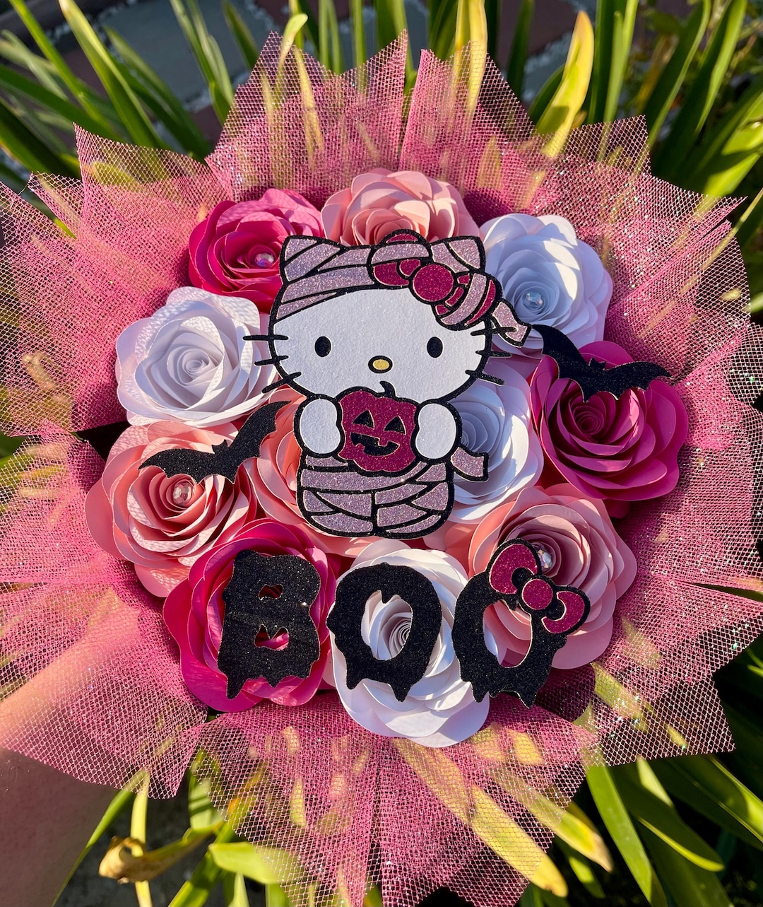 Spooky Ramo Eternal Flower Bouquet/ Hello Kitty Spooky Bouquet/spooky Ramo Buchon ...