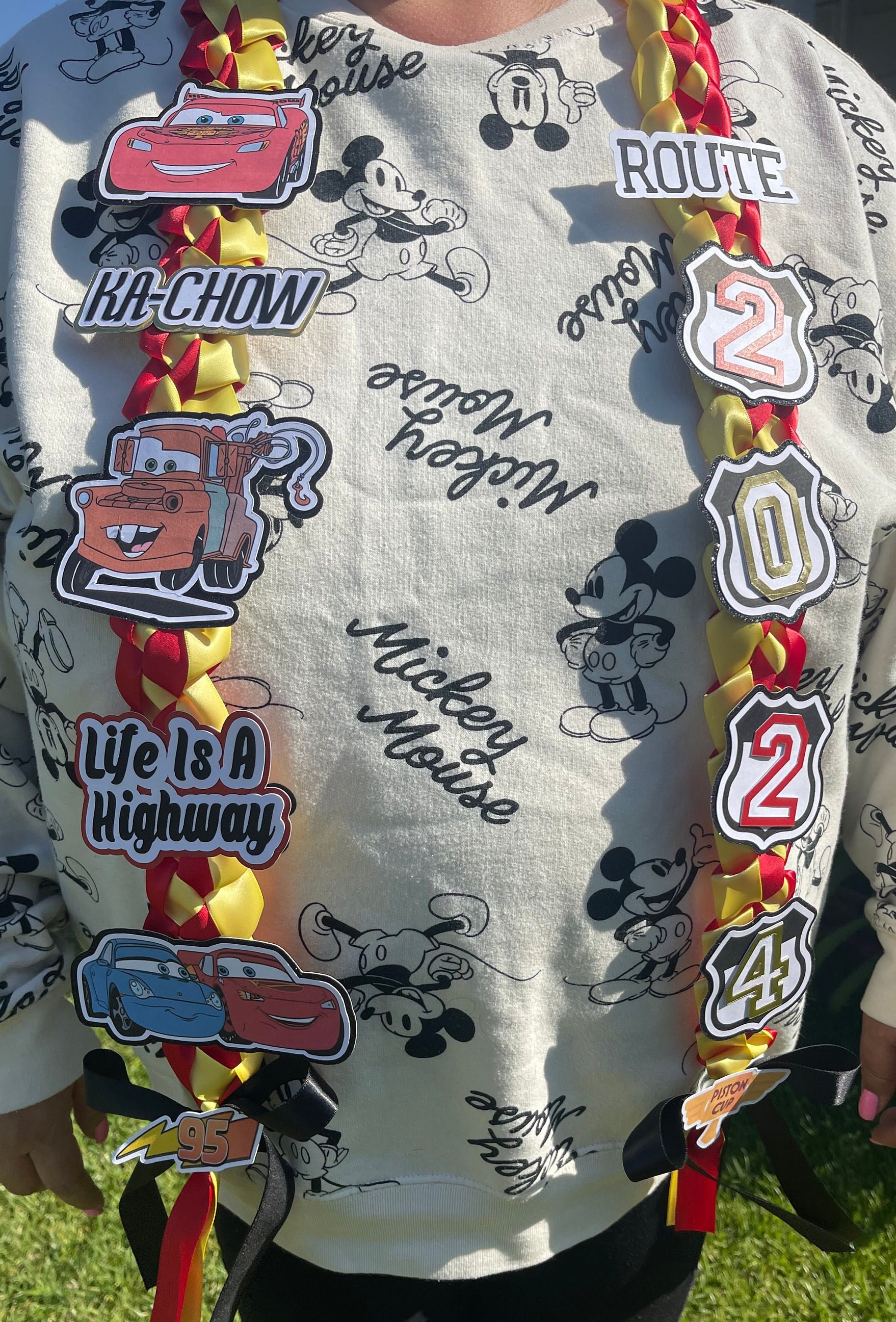 Lightning Mcqueen Graduation Lei/ Cars Ribbon Lei/ Grad Gifts/ Congrats