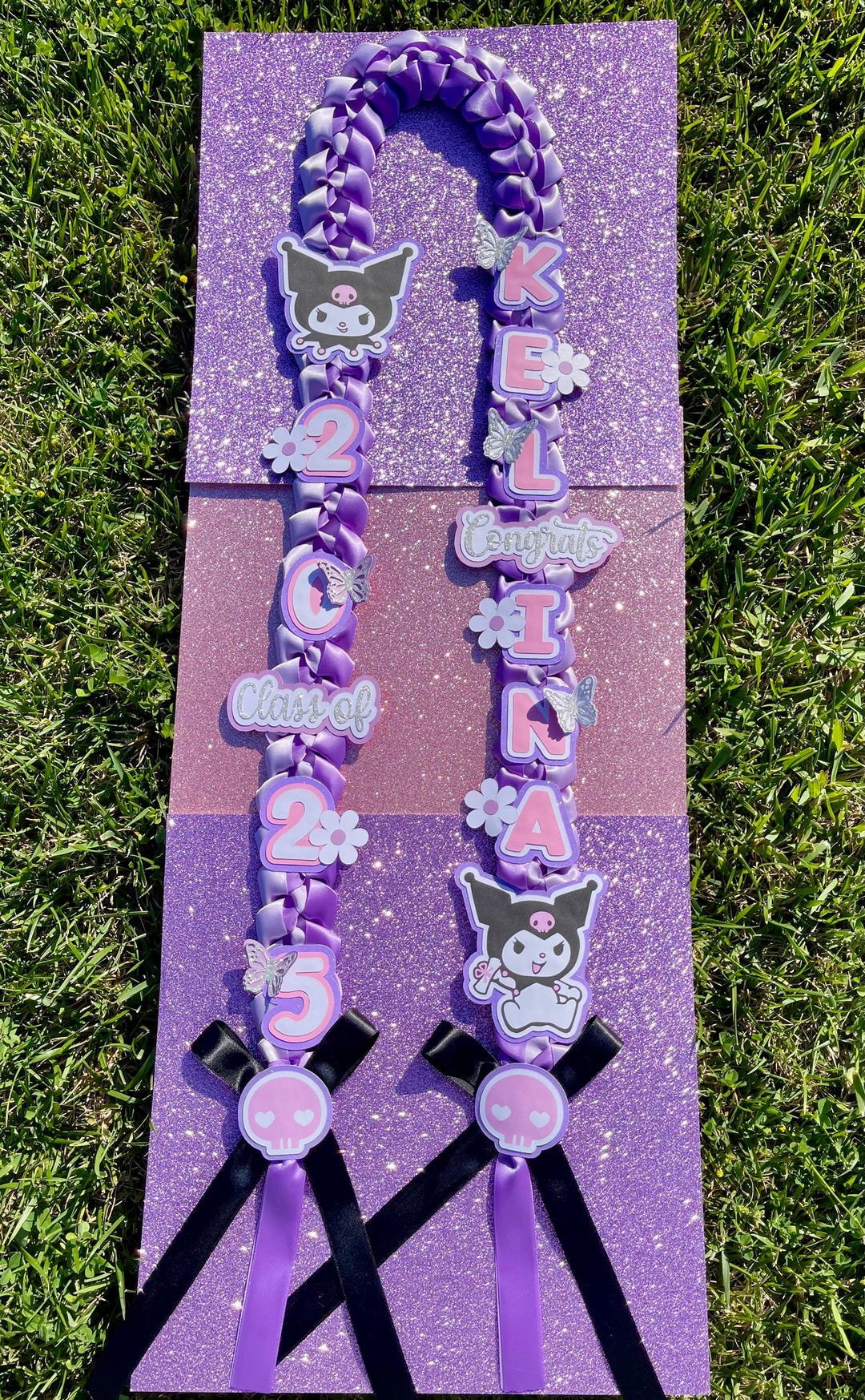 Kuromi Graduation Lei/ Purple Kuromi Ribbon Lei/ Grad Gifts