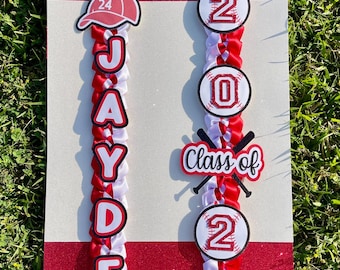 Sports Graduation Lei/ Baseball Ribbon Lei/ Grad Gifts/ Congrats Grad/ 2026 Grad/ 2026 Senior/ Class of 2026/ Custom Graduation Lei