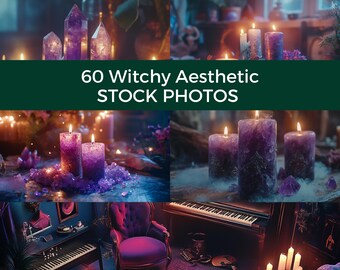 60 Witchy Aesthetic Stock Photos | Mystical Boho Images for Branding, Digital Art & Decor | Crystals, Candles, and Witchcraft Vibes