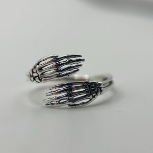 Skeleton Ring in sterling silver, Halloween Ring, Rings for Women, Adjustable Ring, Bone Ring, Silver Jewelry, dainty ring
