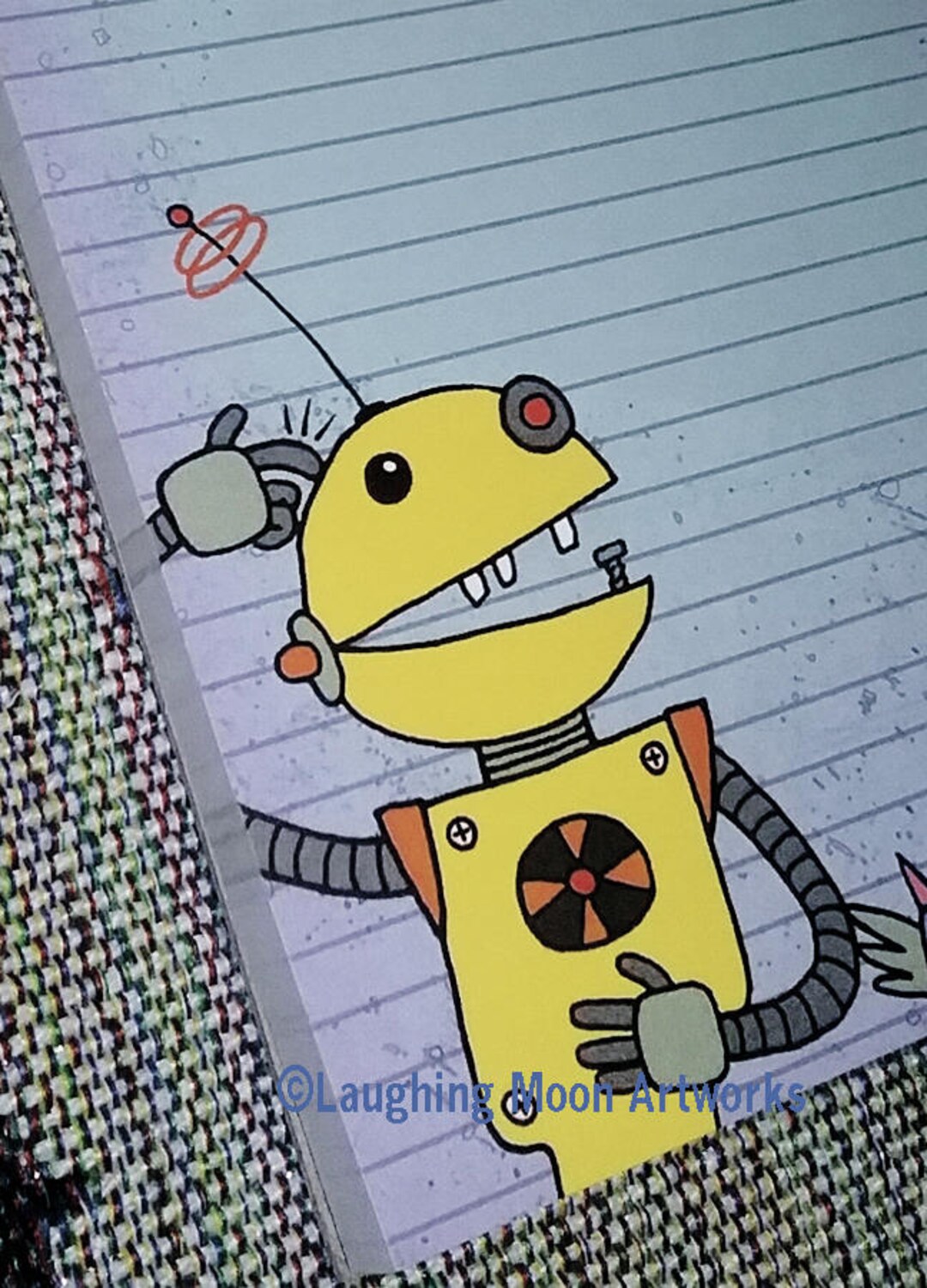 Robot Sticky Note 2 Yellow Robot Notepads
