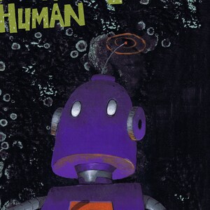 Robot Birthday E-Card - Purple Robot &quot;Happy Birthday Human&quot; Instant Download Robot Birthday &quot;It&#39;s Your Destiny To Lead The Robot Army&quot; ECard