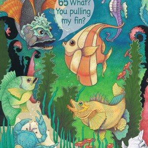 65e verjaardag E-Card Onderwater Vis "Iets Fishy Going On" Happy Birthday Funny ECard "Wat? Trek je aan mijn vin? Direct downloaden