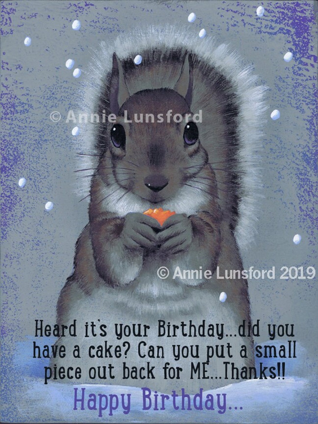 Squirrel Birthday E-card Instant Download Grey Squirrel - Etsy
