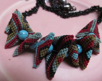 Beaded Puffy Triangle Necklace