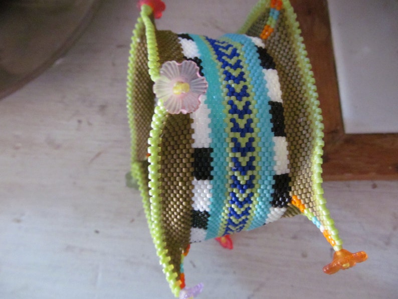 Spring Blossoms Contemporary Beadwork Beadwoven Bracelet - Etsy