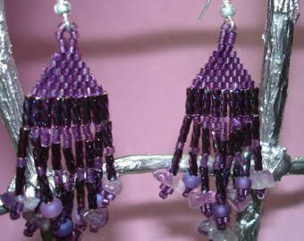 Plum Swirl Earrings, reduced to almost half price, 23 to 12!