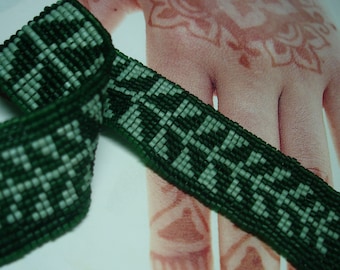 Beadwoven Henna Mehndi Cuff Bracelet   Waiting Room Series number 3 great for the holidays!  free shipping! price lowered!