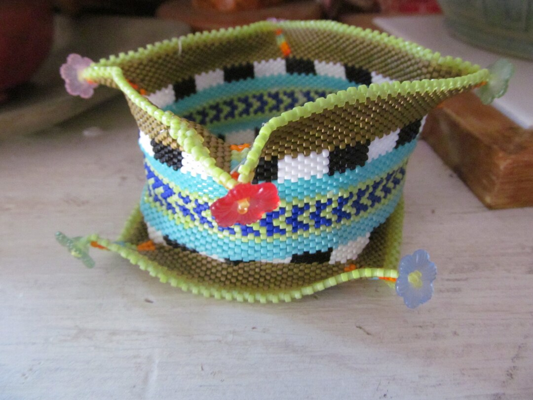 Spring Blossoms Contemporary Beadwork Beadwoven Bracelet - Etsy