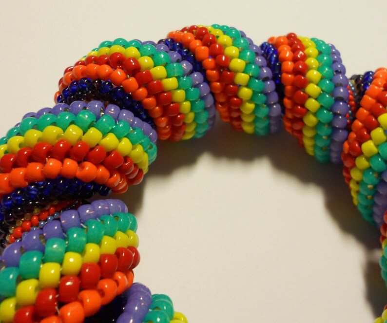 Carnival Candy Cellini Swirl Bangle Beadwoven Bracelet Etsy
