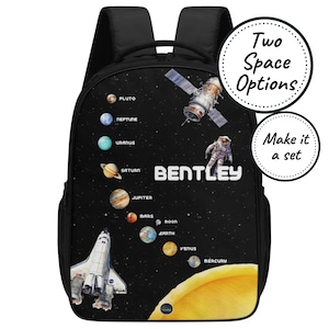 Sac à dos système solaire personnalisé avec nom personnalisé, cartable planète pour enfants, sac à dos en toile pour tout-petits, cartable pour garçons, maternelle, meilleur cadeau