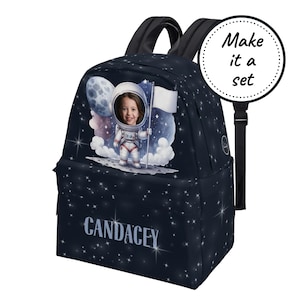 Sac à dos extra-atmosphérique pour tout-petit avec nom personnalisé, sac à dos personnalisé astronaute sur la lune, mini sacoche maternelle pour bébé, meilleur cadeau d'anniversaire