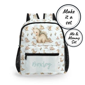 Sac à dos personnalisé pour tout-petit avec nom personnalisé, cartable dinosaure pour enfants, sac à dos en toile mignon, sacoche de jardin d'enfants pour garçons meilleur cadeau d'anniversaire