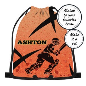 Sac à cordon personnalisé pour enfants avec équipe de cricket, sac résistant à l'eau pour la plage, la natation, la danse, l'éducation physique et la gymnastique