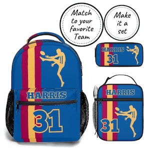 Sac à dos personnalisé, ensemble sac à lunch et trousse, sac à dos d'école de football AFL pour enfants et boîte à lunch isotherme, sac à dos de sport personnalisé Best Boy