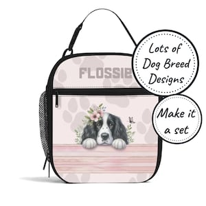 Sac à lunch isotherme personnalisé pour enfants avec imprimé chien, boîte à lunch isotherme personnalisée, fourre-tout à collation pour bébés et tout-petits, cadeau d'anniversaire pour fille