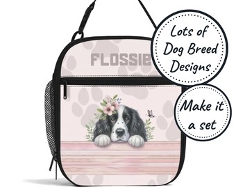 Bolsa térmica personalizada para el almuerzo con nombre y estampado de perro para niños, lonchera térmica personalizada, bolsa para refrigerios de bebés y niños pequeños, regalo de cumpleaños para niñas