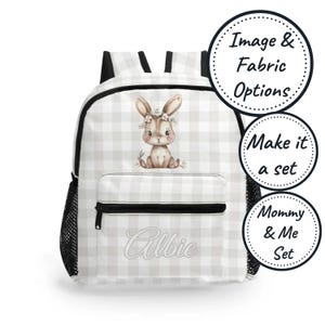 Sac à dos personnalisé pour tout-petit avec nom personnalisé, sac d'école bohème lapin pour enfants sac à dos mignon pour bébé meilleur cartable de maternelle cadeau de premier anniversaire