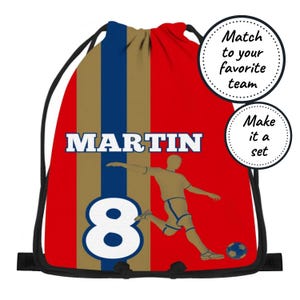 Sac à cordon personnalisé pour enfants avec équipe de football, sac résistant à l'eau pour la plage, la natation, la danse, l'éducation physique et la gym