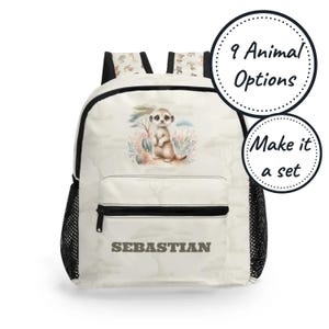 Personalized Toddler Backpack with Custom Name Kids Safari Animal School Bag, Cute Baby Rucksack Boy Kindergarten Satchel Best Birthday Gift