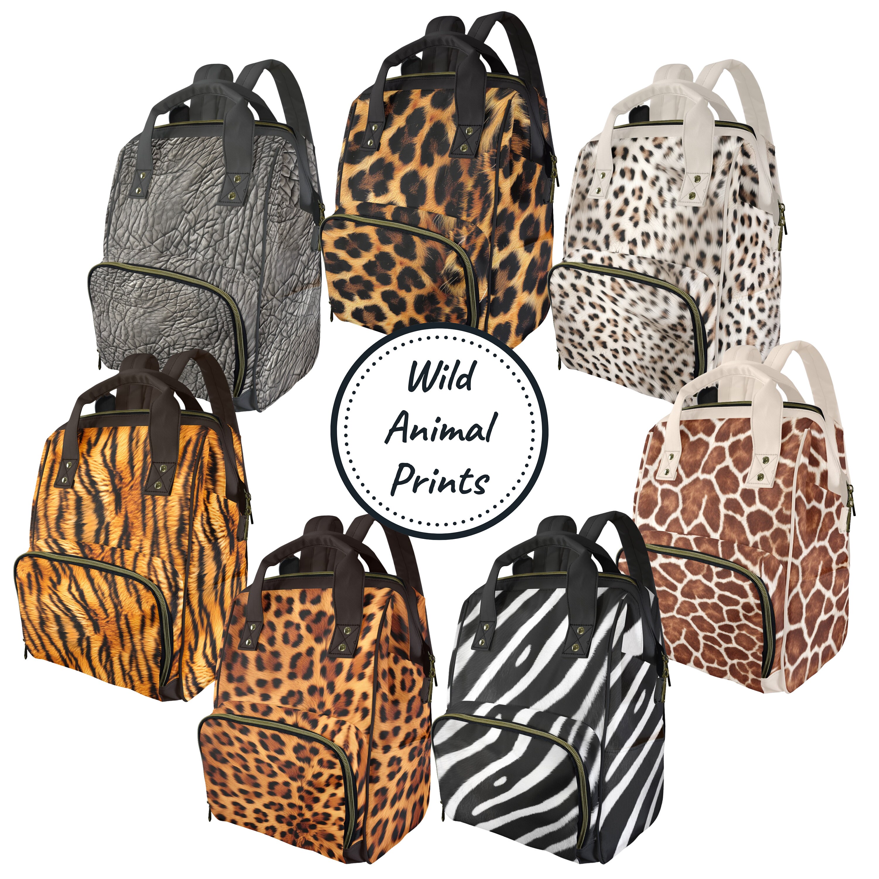 Wild Animal Print Cool Diaper Bag Leopard Print Multifunction Large Capacity Nappy Bag Mummy Daddy Diaper Backpack Nursing Bag Cute Baby Bag Etsy