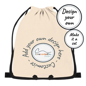 Sac à cordon personnalisé pour enfants - Concevez le vôtre, sac résistant à l'eau pour la plage, la natation, l'éducation physique et la salle de sport, fourre-tout personnalisé pour livres de bibliothèque