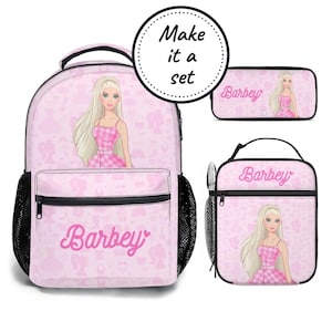 Personalisierter Rucksack, Lunch Bag & Federmäppchen Set, Mode Mädchen Schule Büchertasche und Lunch Box, Best Kids Cute Custom Kindergarten Rucksack