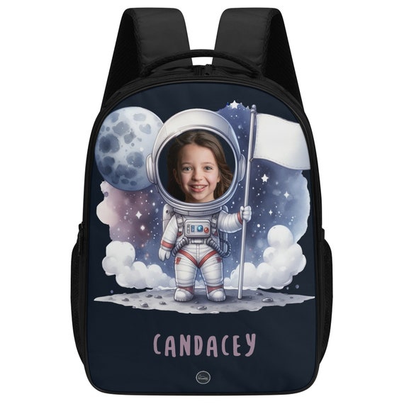 Personalised Astronaut Backpack Custom Face Name Kids Outer Space Backpack Moon Rucksack Childs School Bag Christmas or Birthday Gift Etsy UK