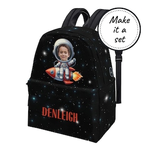 Sac à dos extra-atmosphérique pour tout-petits avec nom personnalisé, sac à dos d'astronaute personnalisé, mini sacoche de jardin d'enfants fusée pour bébé meilleur cadeau d'anniversaire