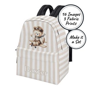 Sac à dos Boho Teddy pour tout-petits avec nom personnalisé, sac à dos arc-en-ciel personnalisé, mini sacoche pour bébé garçon, meilleur cadeau d'anniversaire