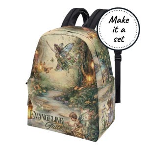 Mochila infantil de hadas encantadas con nombre personalizado, mochila de hadas personalizada, mini mochila de guardería para niña, el mejor regalo de cumpleaños