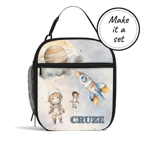 Sac à lunch isotherme personnalisé pour enfants avec système solaire, boîte à lunch refroidisseur d'aliments personnalisée, fourre-tout à collation pour bébés et tout-petits, cadeau d'anniversaire pour garçon