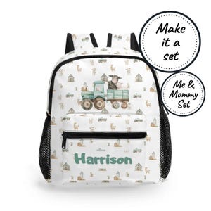 Sac à dos personnalisé pour tout-petit avec nom personnalisé, cartable pour enfants avec tracteur de ferme, sac à dos mignon pour bébé, sac à dos pour la maternelle, meilleur cadeau d'anniversaire