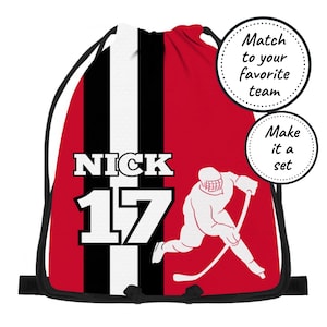Sac à cordon personnalisé pour enfants avec équipe de hockey sur glace, sac résistant à l'eau pour la plage, la natation, le sport, l'éducation physique et la salle de sport
