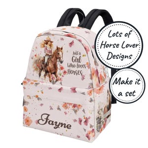 Sac à dos personnalisé pour tout-petit avec nom personnalisé, sac d'école d'équitation pour filles, joli sac à dos en toile, sacoche de jardin d'enfants, meilleur cadeau