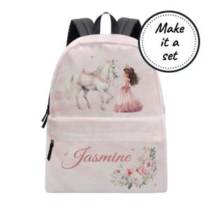 Sac à dos personnalisé pour tout-petit avec nom personnalisé, cartable princesse latine pour enfants, joli sac à dos en toile, sacoche pour jardin d'enfants pour filles, meilleur cadeau