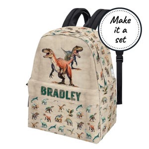 Sac à dos personnalisé pour tout-petit avec nom personnalisé, cartable dinosaure pour enfants, sac à dos en toile mignon, sacoche de jardin d'enfants pour garçons meilleur cadeau d'anniversaire