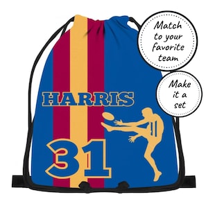 Sac à cordon personnalisé pour enfants avec équipe de football AFL, sac résistant à l'eau pour la plage, la natation, l'éducation physique et la salle de sport, fourre-tout personnalisé pour livres de bibliothèque