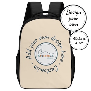 Sac à dos entièrement personnalisé - Ajoutez votre propre image, cartable personnalisé, sac à dos en toile pour enfants, cartable unique pour la maternelle, meilleur cadeau de Noël