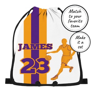 Sac à cordon personnalisé pour enfants avec équipe de basket-ball, sac résistant à l'eau pour la plage, la natation, le sport, l'éducation physique et la salle de sport