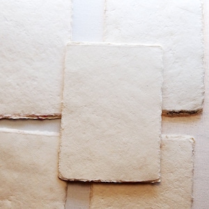 Handmade Thick Paper, Deckled Edge, Plant Natural Paper, Eco Friendly, A6, Pack of 5