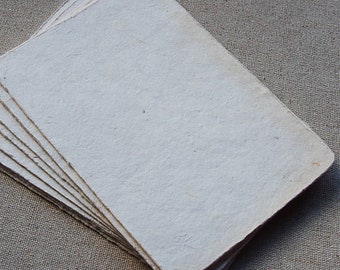 Carta fatta a mano, bordo ondulato, carta naturale stile vintage, ecologica, A6, confezione da 10