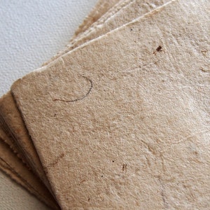 Handmade Mulberry Paper, Deckled Edge, Vintage Style Natural Paper, Eco Friendly, A6, Pack of 10