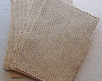 Papier fait main, bords tavelés, papier végétal naturel, respectueux de l'environnement, A6, lot de 10