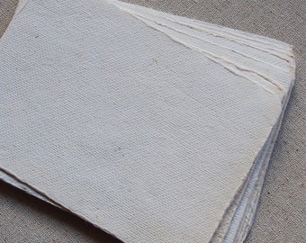 Handmade Paper, Deckled Edge, Vintage Style Natural Paper, Eco Friendly, A6, Pack of 10