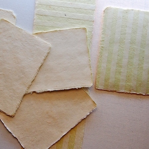 Handmade Thick Paper, Deckled Edge, Plant Natural Paper, Eco Friendly, A6, Pack of 5