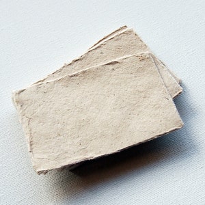 Mini Handmade Paper, Handmade Blank Business Cards,Deckle edge, Little Wedding Place Cards, Pack of 20