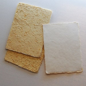 Handmade Paper, Deckled Edge, Flower Petal Natural Paper, Eco Friendly, A6, Pack of 5